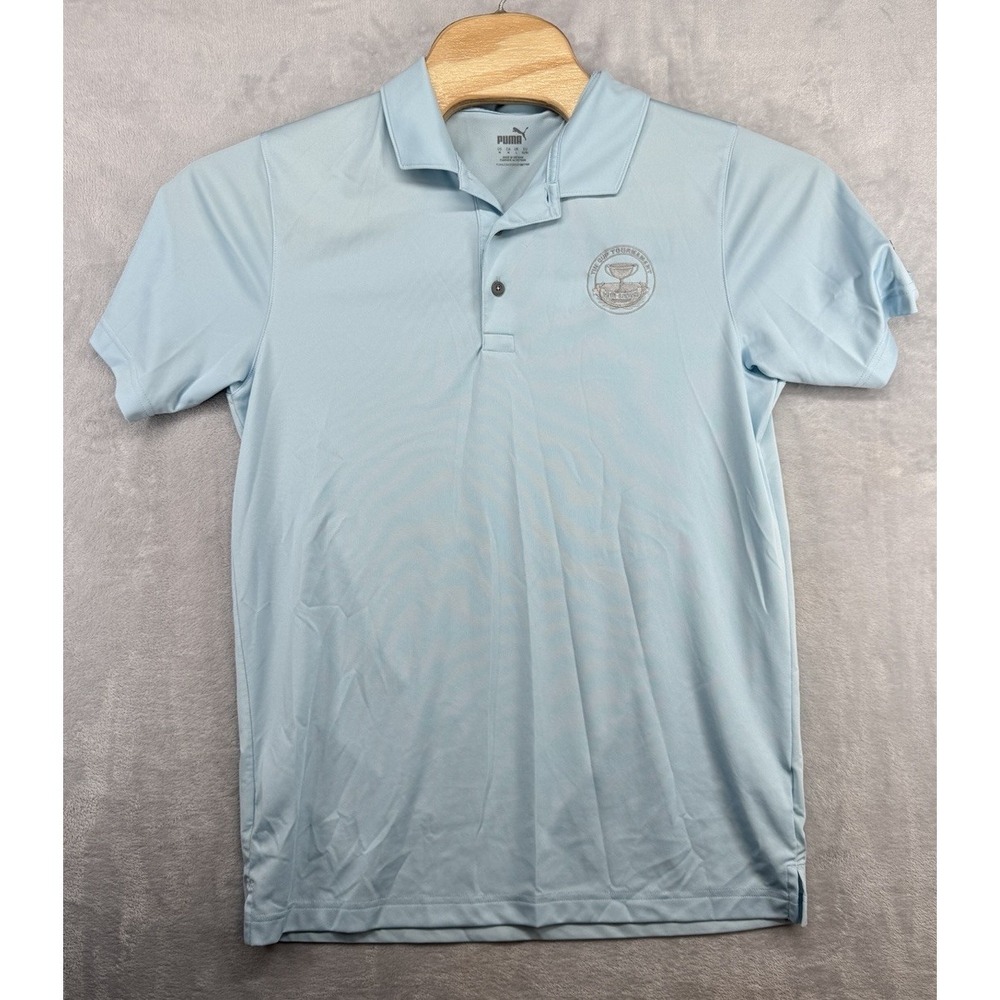 Puma Golf Polo Shirt Blue Tin Cup Tournament Peformance Men's Size M